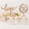 2 Natural Wooden Love and Mr & Mrs Wedding CAKE TOPPERS Party Events Decorations